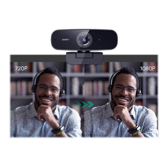Aukey PC-W3 - Webcam - colour - 2 MP - 1920 x 1080 - 1080p - fixe