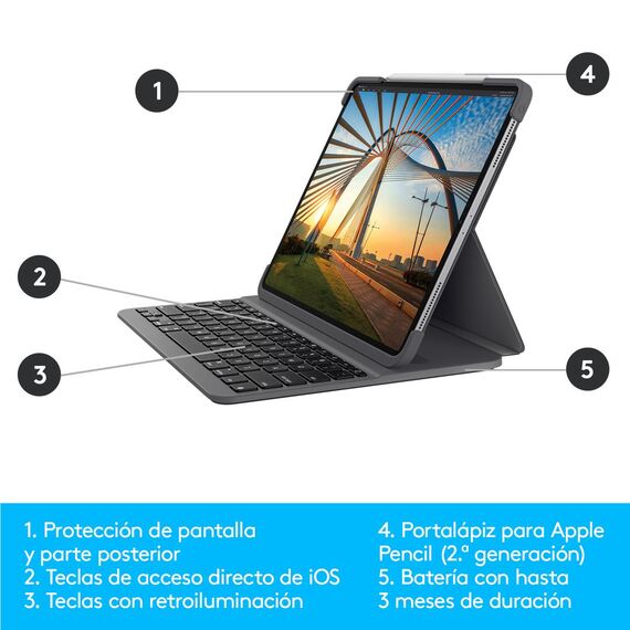 Logitech Slim Folio Pro - Keyboard and folio case -  | 920-009687