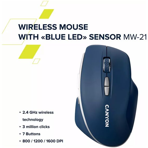 Canyon pel MW-21 BlueLED 7buttons Wireless Cosmic  | CNS-CMSW21CL
