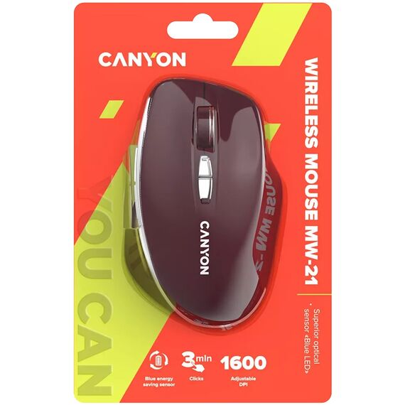 Canyon pel MW-21 BlueLED 7buttons Wireless Burgund | CNS-CMSW21BR