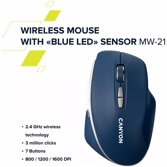 Canyon pel MW-21 BlueLED 7buttons Wireless Burgund | CNS-CMSW21BR