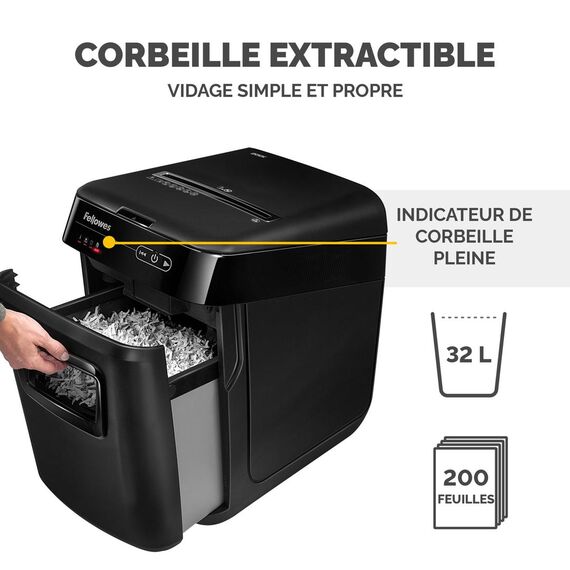 Fellowes AutoMax 200C - Shredder - cross-cut - 4 x 38 m | 4653601
