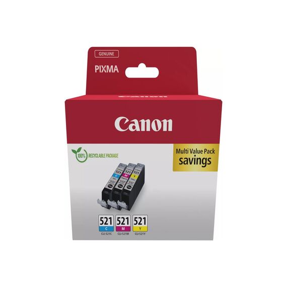 Canon CLI-521 C/M/Y Multi pack - 3-pack - 9 ml - yello | 2934B016