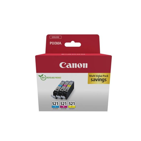Canon CLI-521 C/M/Y Multi pack - 3-pack - 9 ml - yello | 2934B016