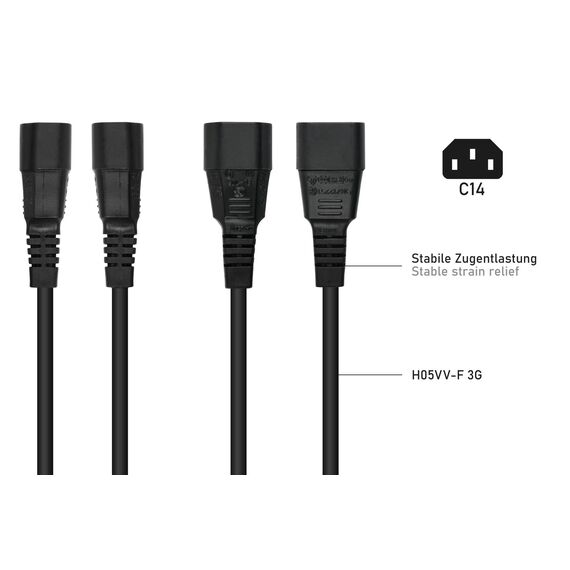 kabelmeister Y-Kaltgeräteverlängerung Kaltgeraete-S | SK1436-S020