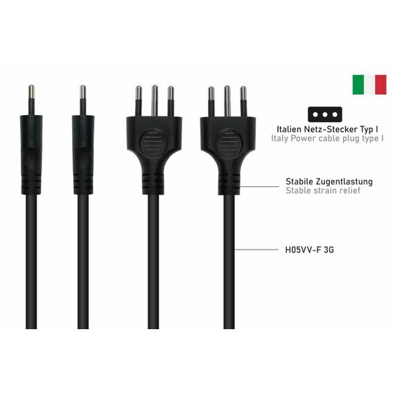 kabelmeister Netzkabel Italien Netz-Stecker Typ I C | SK6505-S018