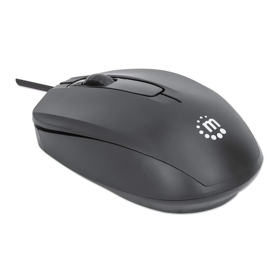 Manhattan Comfort II USB Wired Mouse, Black, 1000dpi, US | 190190