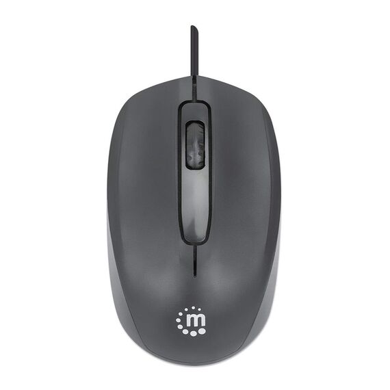 Manhattan Comfort II USB Wired Mouse, Black, 1000dpi, US | 190190