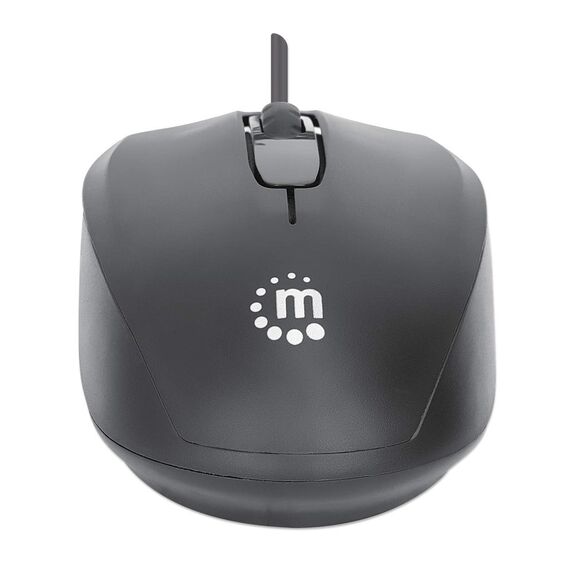 Manhattan Comfort II USB Wired Mouse, Black, 1000dpi, US | 190190