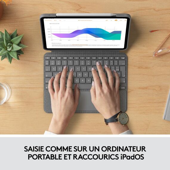 Logitech Combo Touch - Keyboard and folio case - wit | 920-010255