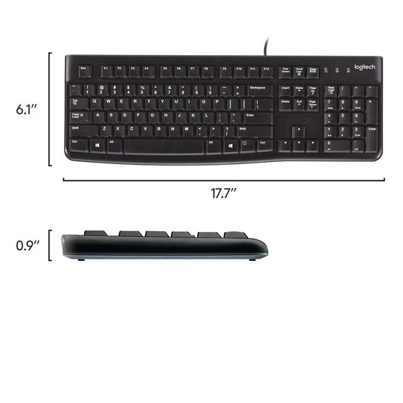 Logitech K120 - Keyboard - USB - Belgium | 920-002482
