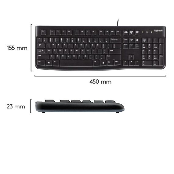 Logitech K120 - Keyboard - USB - Belgium | 920-002482