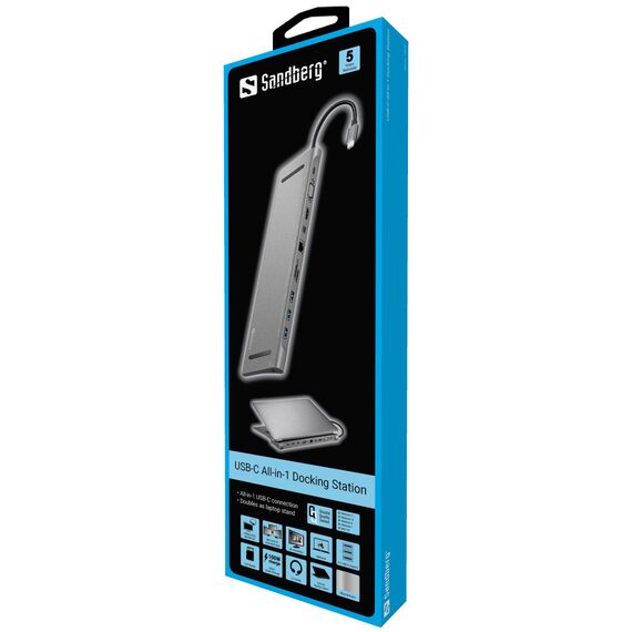 Sandberg USB-C All-in-1 Docking Station - Docking statio | 136-23