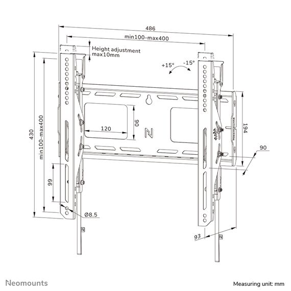 Neomounts LEVEL-750 - Mounting kit - for TV - heav | WL35-750BL14