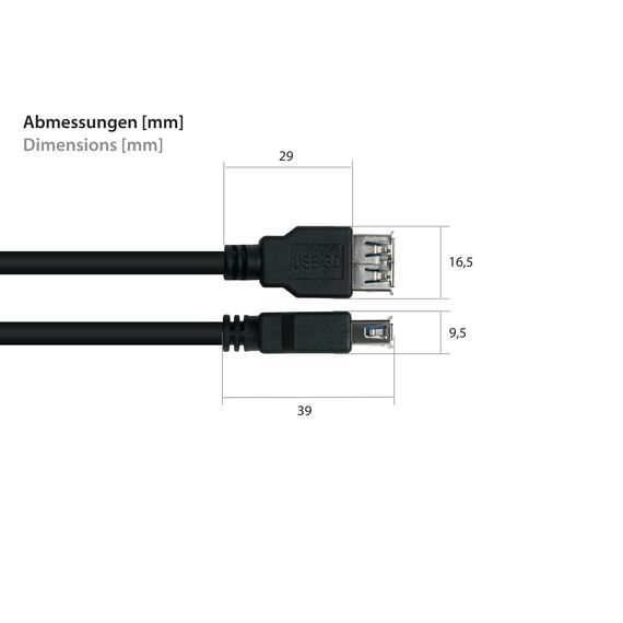 Good Connections UK30P-ASA-010S - 1 m - USB A - USB A - USB 3.2 G