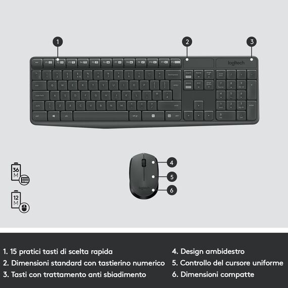 Logitech MK235 - Keyboard and mouse set - wireless - | 920-007913