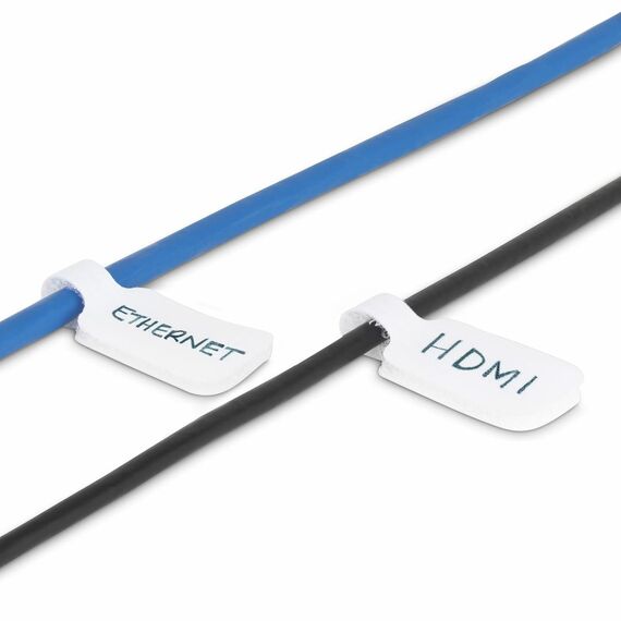 StarTech.com 3.5in (9cm) Cable Labels, 100 Pack  | CABLE-TAG-HLWH