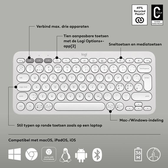 Logitech Pebble Keys 2 K380s - Keyboard - wireless - | 920-011804