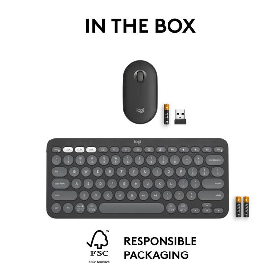 Logitech Pebble 2 Combo - Keyboard and mouse set - w | 920-012239