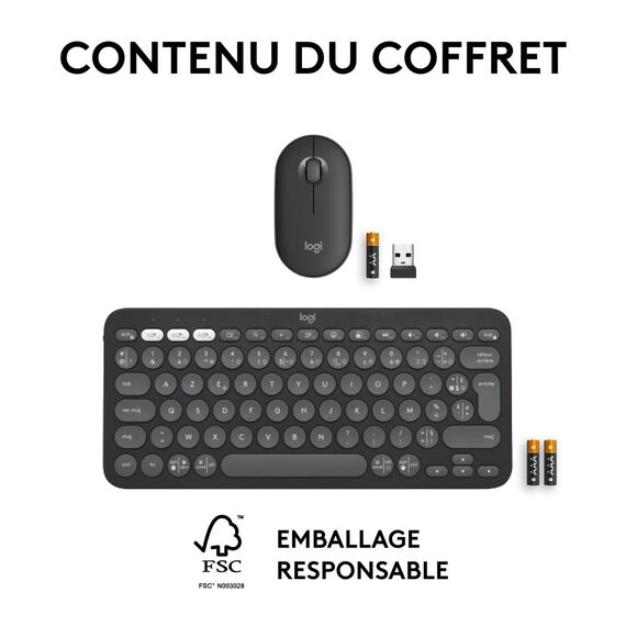 Logitech Pebble 2 Combo - Keyboard and mouse set - w | 920-012239