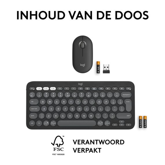 Logitech Pebble 2 Combo - Keyboard and mouse set - w | 920-012239