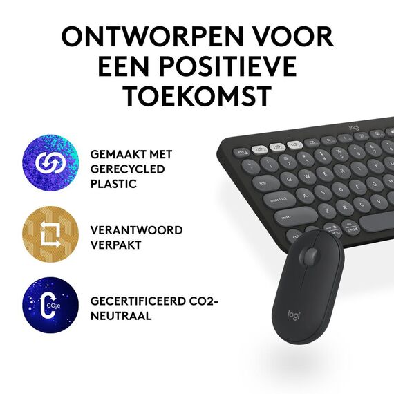 Logitech Pebble 2 Combo - Keyboard and mouse set - w | 920-012239