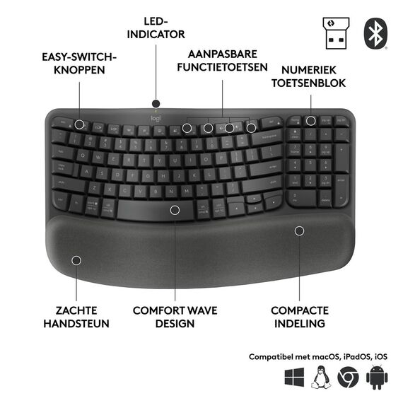 Logitech Wave Keys for Business - Keyboard - wireles | 920-012334