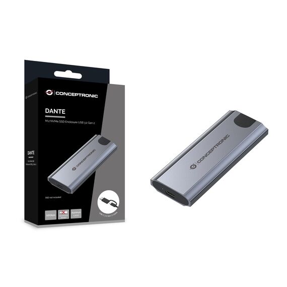 Conceptronic DANTE05G M.2 NVMe SSD Enclosure USB 3.2 Gen 2, SSD e