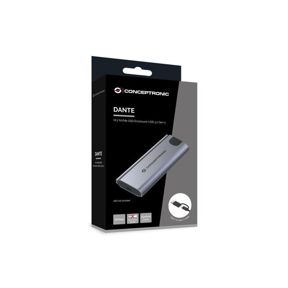Conceptronic DANTE05G M.2 NVMe SSD Enclosure USB 3.2 Gen 2, SSD e