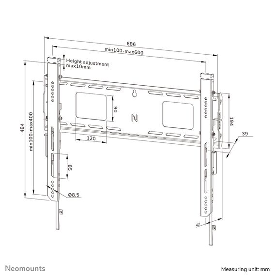 Neomounts LEVEL-750 - Mounting kit - for TV - heav | WL30-750BL16