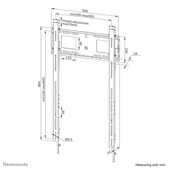 Neomounts LEVEL-750 - Mounting kit - for TV - hea | WL30-750BL18P