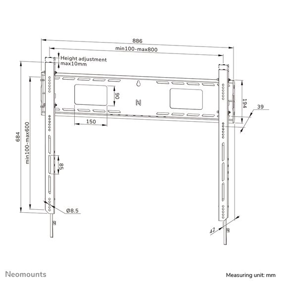 Neomounts LEVEL-750 - Mounting kit - for TV - heav | WL30-750BL18