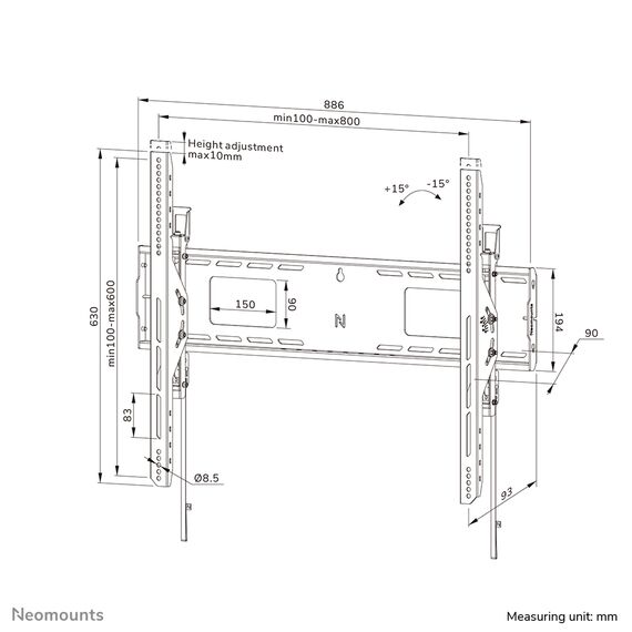 Neomounts LEVEL-750 - Mounting kit - for TV - heav | WL35-750BL18