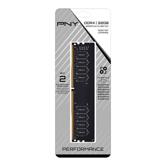 PNY - DDR4 - module - 32 GB - DIMM 288-pin - 32 | MD32GSD43200-TB