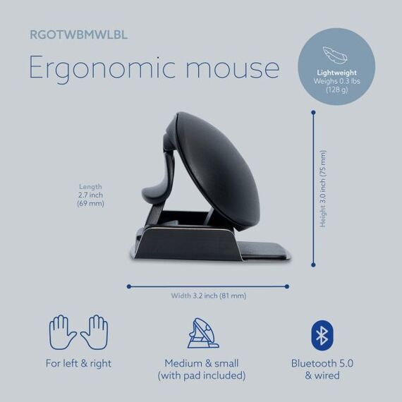 Vertical mouse - ergonomic - right and left-handed  | RGOTWBMWLBL