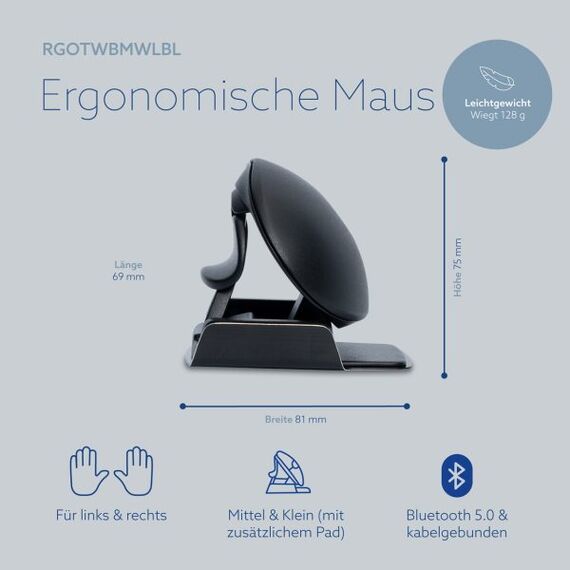 Vertical mouse - ergonomic - right and left-handed  | RGOTWBMWLBL