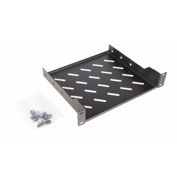 Equip Fixed Shelf 10', 1U, 200MM, Black, Rack sh | EZFS-10-1-20-B