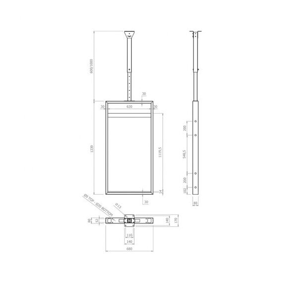 HAGOR Ceilingmount OM55N-D - Bracket - for flat panel - bl | 1900
