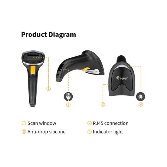 351021 USB 2D Barcode Scanner, with Stand