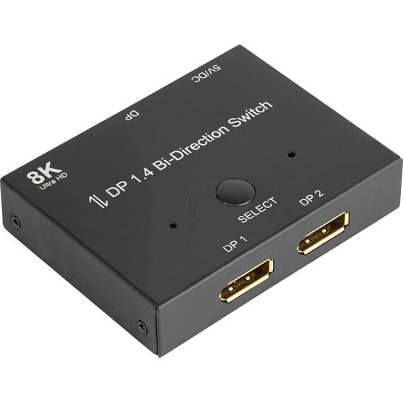 Alcasa DisplayPort Switches, DisplayPort, Black, Metal | GC-M0262