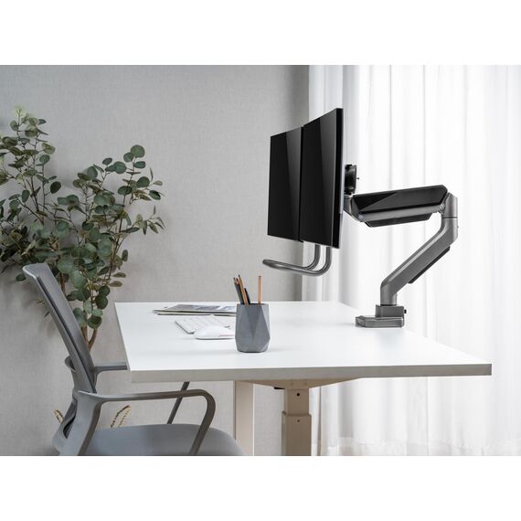 Equip 17"-32" Dual Monitor Desk Mount Bracket, Clamp/Gro | 650161