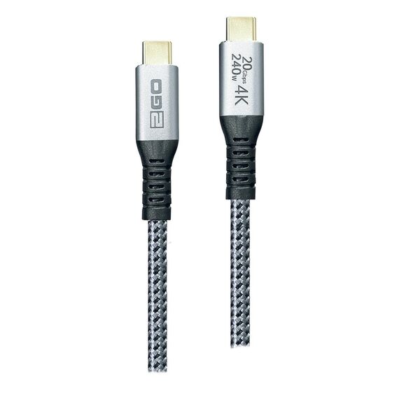 2GO 797514, 1.2 m, USB C, USB C, USB 3.2 Gen 2x2, 20 Gbit/s, Blac