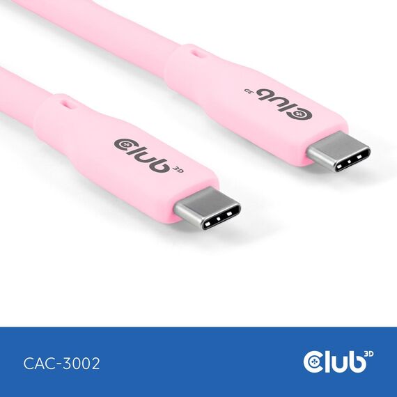 CLUB3D USB C cable pink / 2 m / USB C / USB C / USB4 G | CAC-3002