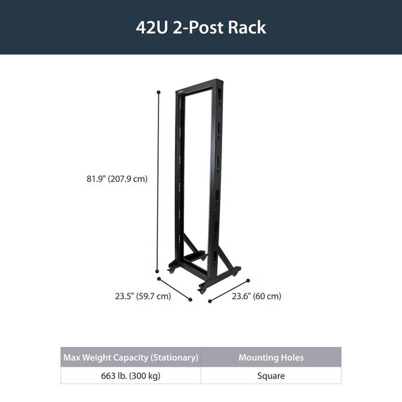 StarTech.com 42U Mobile Open Frame Network Rack wit | 2POSTRACK42