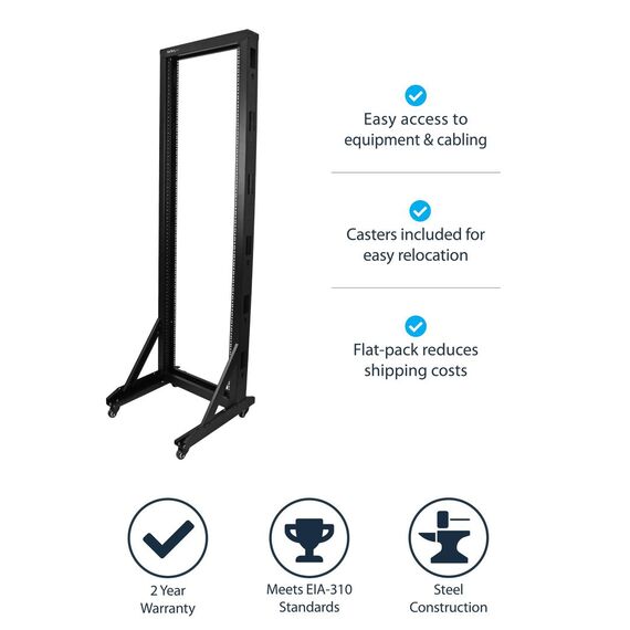 StarTech.com 42U Mobile Open Frame Network Rack wit | 2POSTRACK42