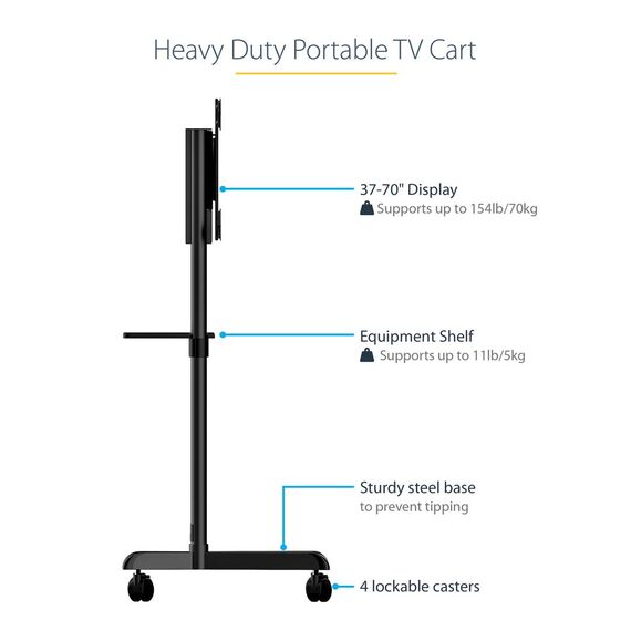 Mobile TV Stand w/ Casters (MBLTVSTNDEC) - Cart - for flat panel