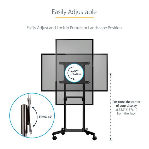 Mobile TV Stand w/ Casters (MBLTVSTNDEC) - Cart - for flat panel