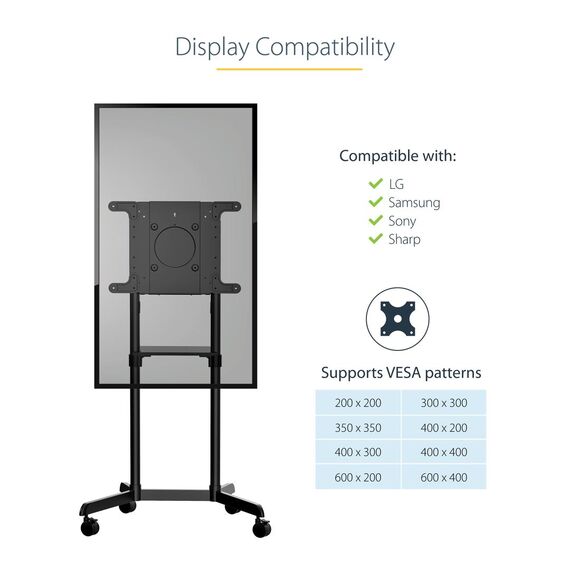 Mobile TV Stand w/ Casters (MBLTVSTNDEC) - Cart - for flat panel
