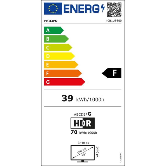 USB - 40" (39.53" viewable) - 3440 x 1440 WQHD @ 1 | 40B1U5600/00