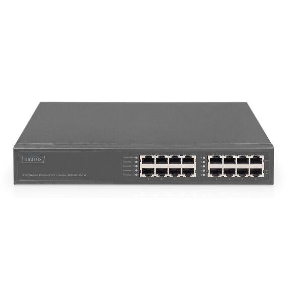 Gigabit Ethernet PoE+ Injector Hub, 802.3bt 8- Port, P | DN-95118